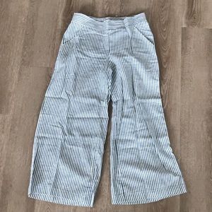 Max Studio Striped Linen Wide Leg Pants